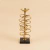 Metal Candlestick Holder Tone Spiral Sculptural Candle Stand for Mantel, Study