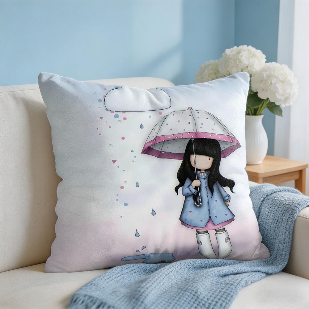 Cartoon SSantoro Gorjuss Cushion Cover Square Pillow Bedroom Sofa Leisure Comfort Living Room Home Decoration X