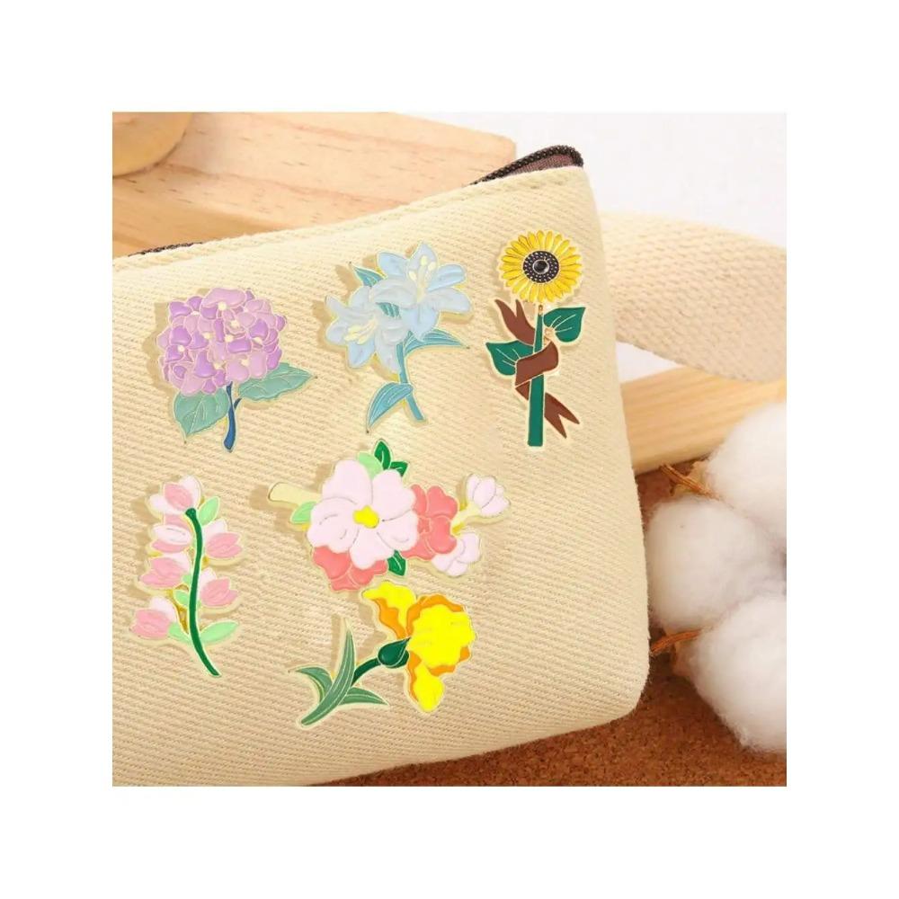 

6 pieces of women s cartoon cute flowers and plants series design brooches, daily matching clothes, bags, accessories, badges