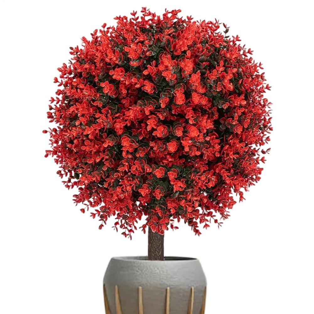 Boxwood Topiary Weather Resistant 23 Inch Bush Artificial Outdoor Trees Faux Topiary For Garden Yard Patio Lawn Pathway Driveway