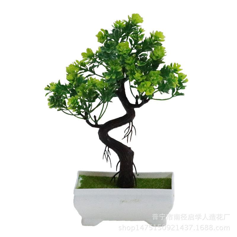 "Small Artificial Flower Bonsai Office & Home Decor Set"