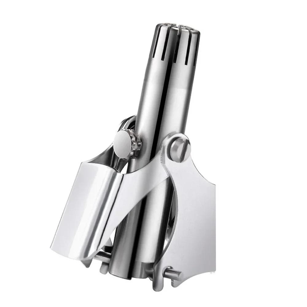 Stainless steel nose hair trimmer - safe, durable, portable, precise manual beauty, perfect for outdoor grooming серебряный