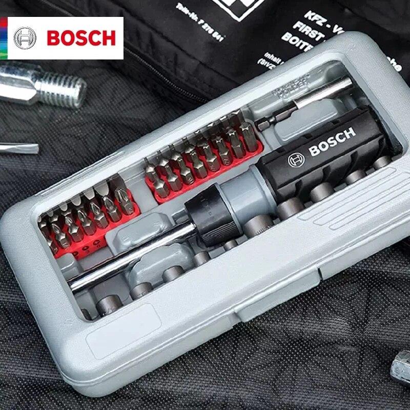 Bosch 46Pcs Ratchet Screwdriver Bits Kit 46 In 1 Small Impact Screw Driver Set with Case Repair Tools