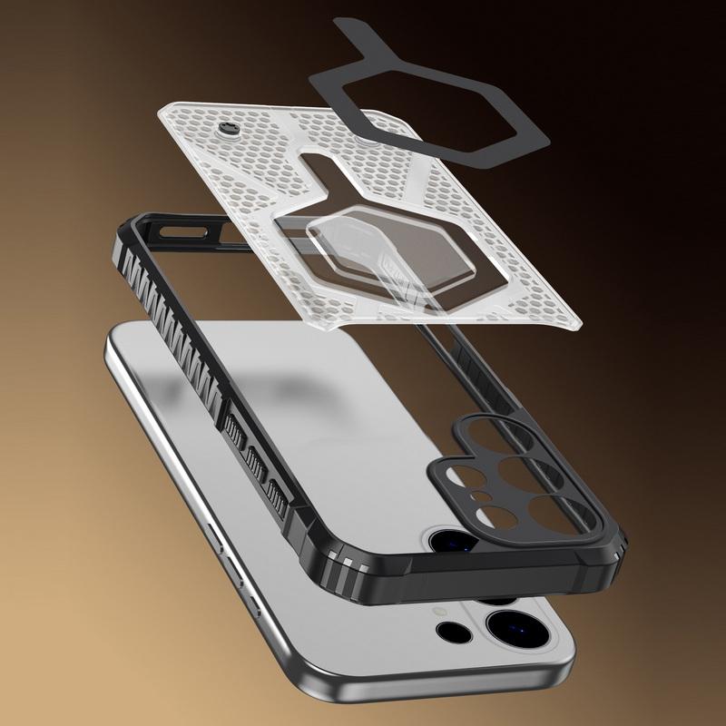 Honeycomb Pattern Magnetic Phone Case For Samsung S26 Ultra S25 FE S24 S23 Plus S22 A35 A55 A16 A26 A36 A56 A17 A57 5G Shockproof Bumper Cover