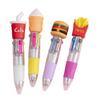 4Pcs Christmas Ballpoint Pens with Fun Toppers 4 Colors Click Pen Retractable Writing Pens