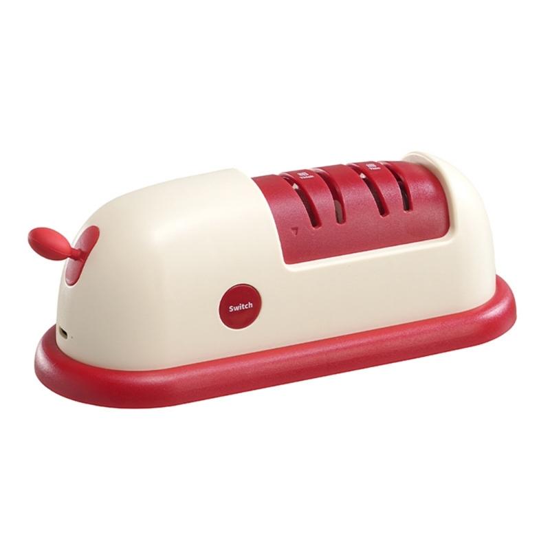 

Automatic Blade Sharpener For Kitchen ABS Durable Construction Ergonomic Handle Effortlessly Operation For Various Cutter красный/бежевый