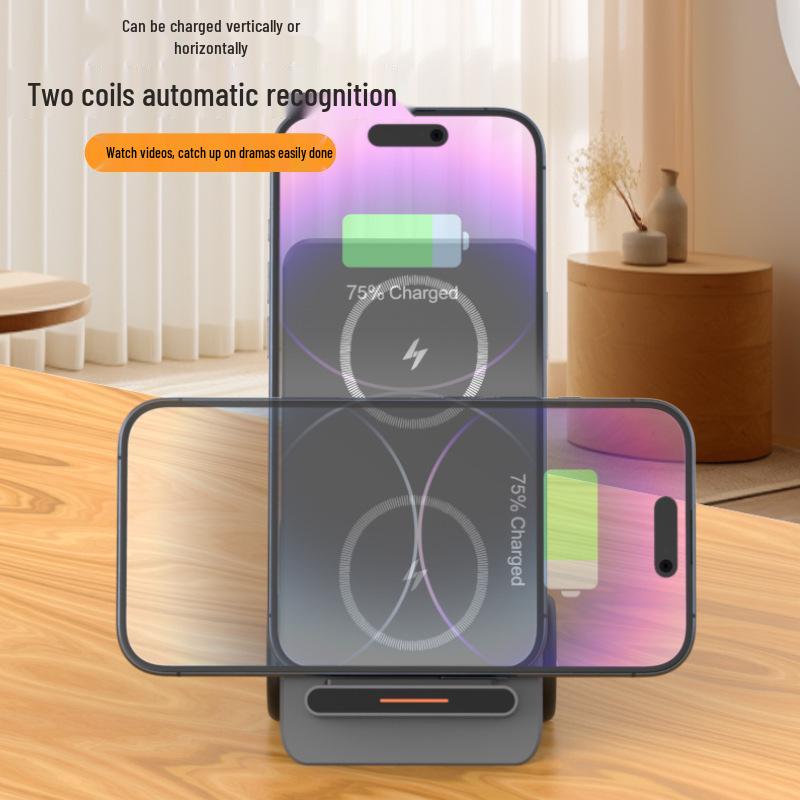 Compact Car Desktop Wireless Charger with Fast Charging Forklift for Apple 15 Watch & Phone Holder