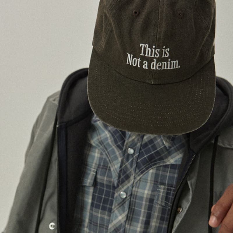 MAGOODGAN Headwear 9314 Pigment Cotton Lettering Brown Ball Cap