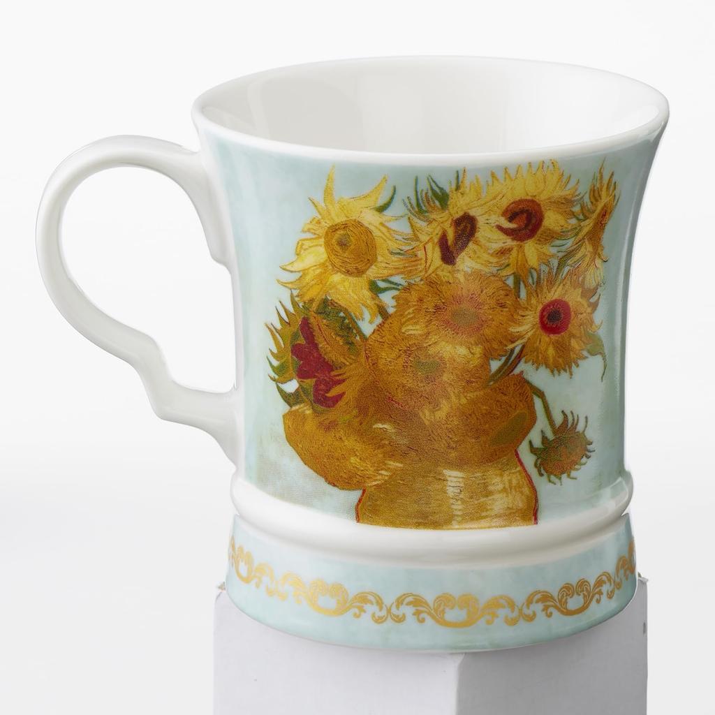 ROYAL ARDEN New Bone China Sunflowers (Van Gogh) Mug, Microwave-Safe, 300ml, Gift Boxed, No. 37736 R2091TN