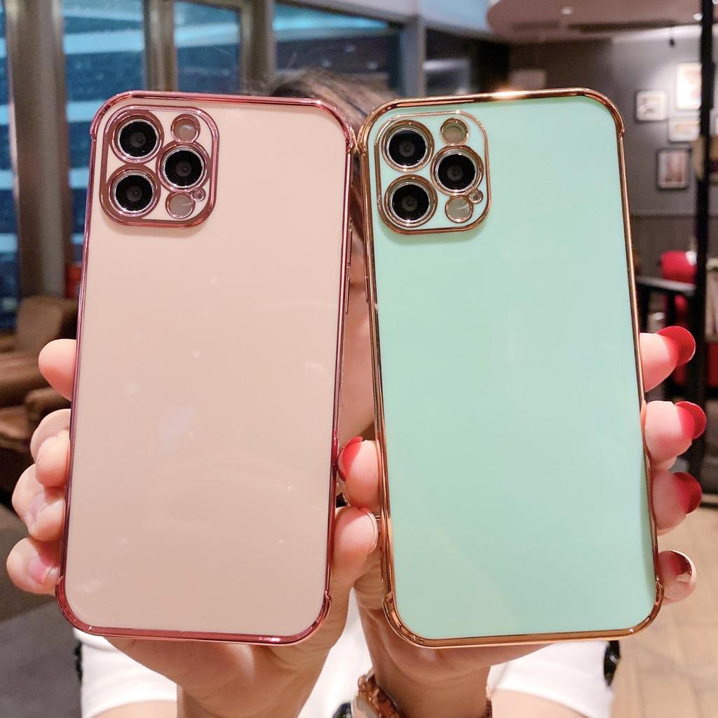 Applicable To iPhone17promax Electroplated Smooth Mobile Phone Case Apple 15/16 Fine Hole 7P/8P Soft Case Xsmax
