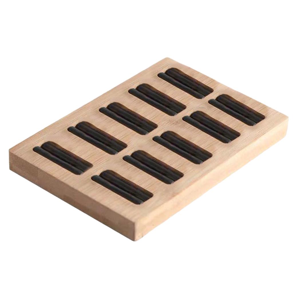 Holzohrringe Ringe Schmuck Display Tablett Organizer Halter 15 Slots Weiß