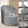 Swivel Barrel Chair Cover Polyester Elasticity Round Club Armchair Slipcover Soft Comfortable Single Seat Cover Furniture Decor
