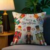 Nutcracker Soldier Christmas Pillow Case Plush Fabric Soft Double Sided Print Home Sofa High Quality Cushion Cover Throw
