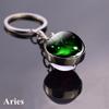 Holder Libra Scorpio Jewelry Leo Glass Ball 12 Constellation Zodiac Keychain Keychain Key Rings