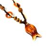 JMXD Handmade Wooden Fish Pendant Necklace Long Boho Beaded Sweater Chain Unisex Ethnic Retro Gift Lightweight Summer Trend