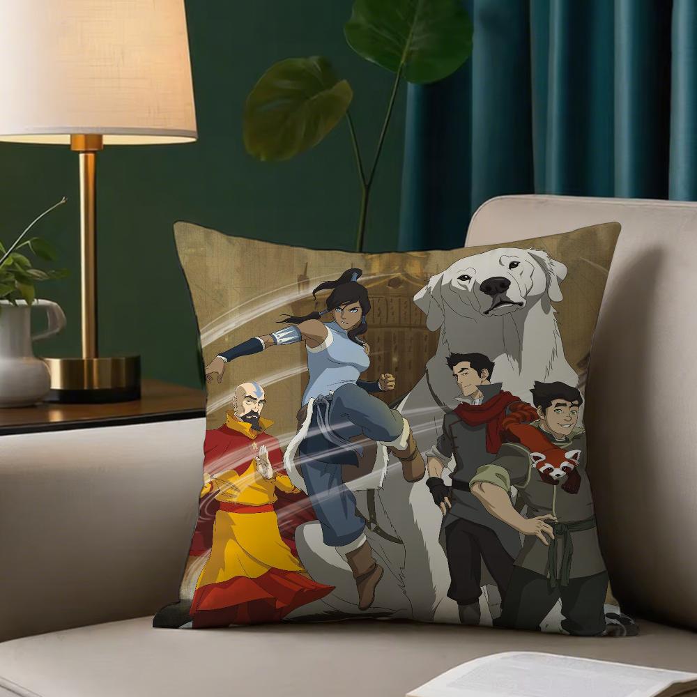 Cartoon A-Star The Legend Korra Pillow Case Square Double-Sided Printing Short Plush Sofa Cushion Cover Bedroom Bedside Pillow