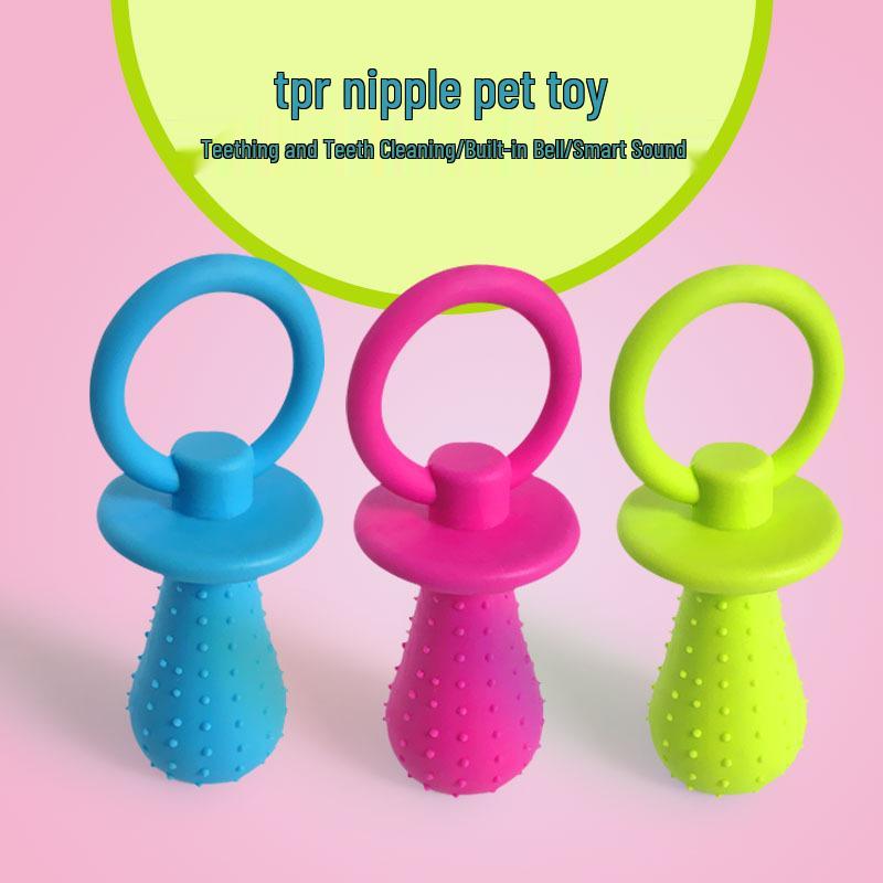 Popular TPR Rubber Dog Toy: Pacifier Bell Teething-Resistant Training Ball