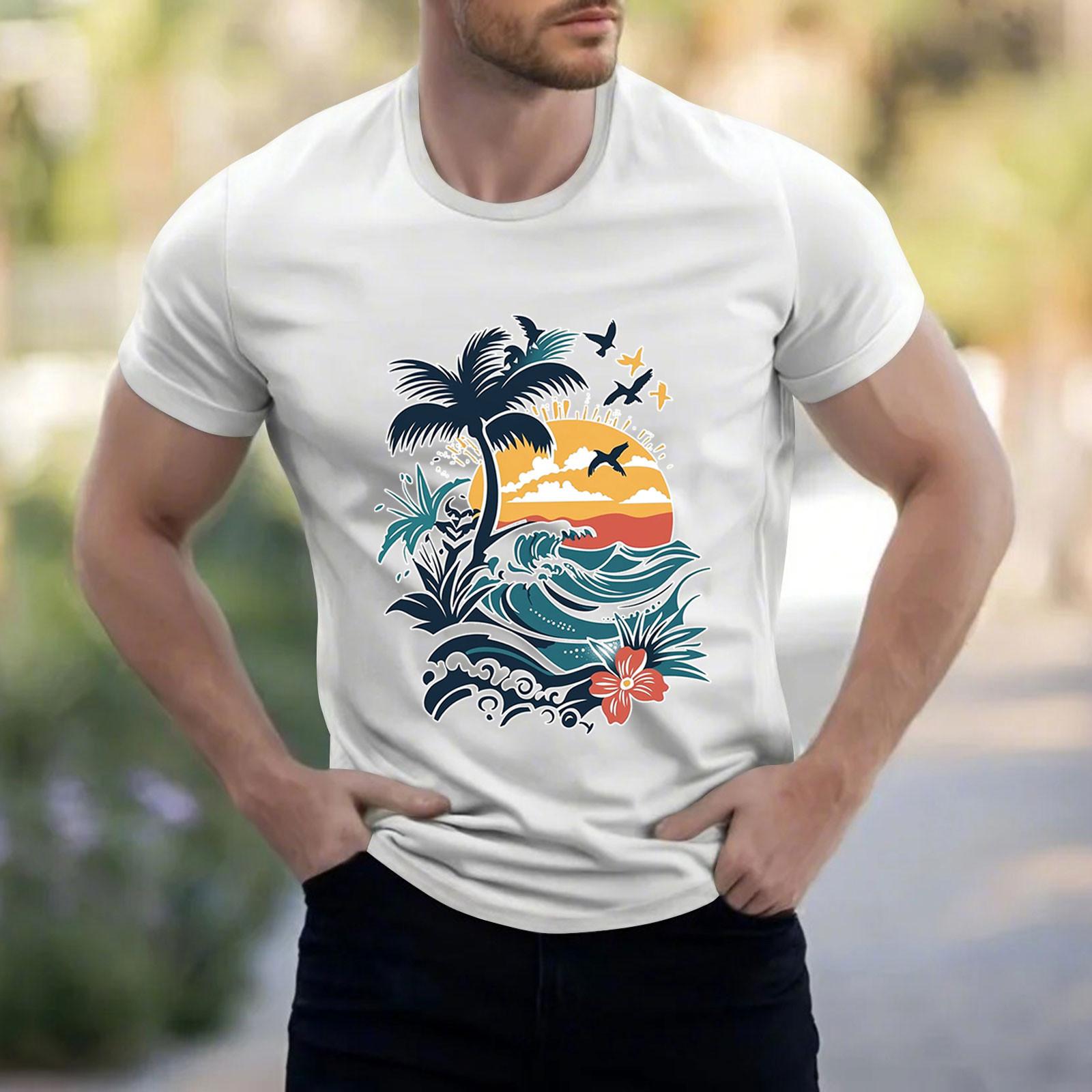 

Мужская рубашка с воротником-стойкой и коротким рукавом, свободная рубашка для отдыха и отдыха, мужская M белый