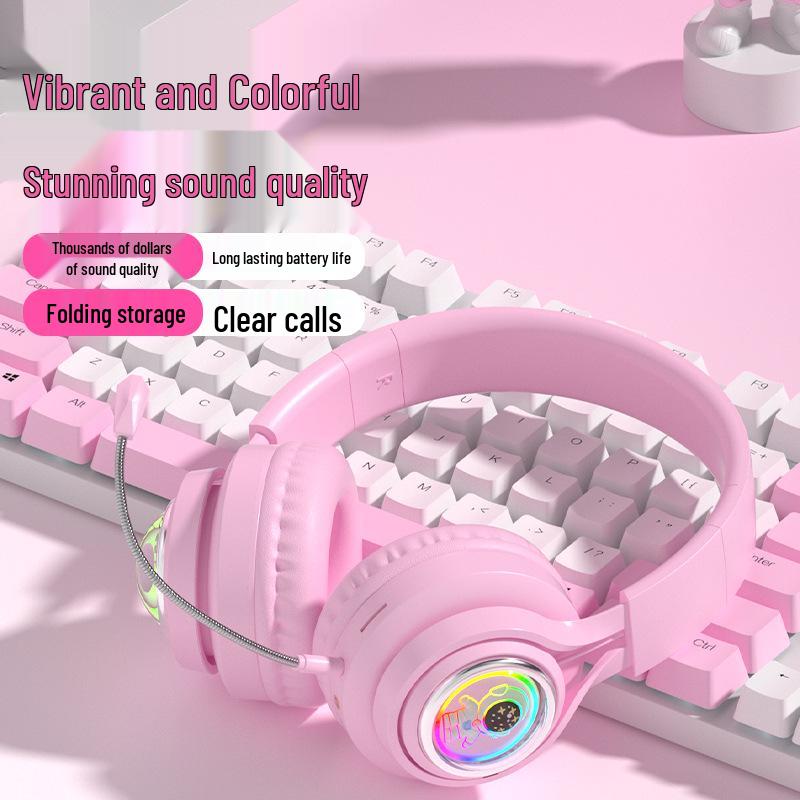 S5(M2) Astronaut Bluetooth Earbuds: Luminous Wireless Gaming Headphones with Heavy Bass