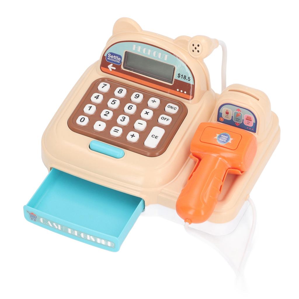Children Play Cash Register Toy Fun Supermarket Checkout Toy with Microphone Sounds for Boys Girls Toddlers