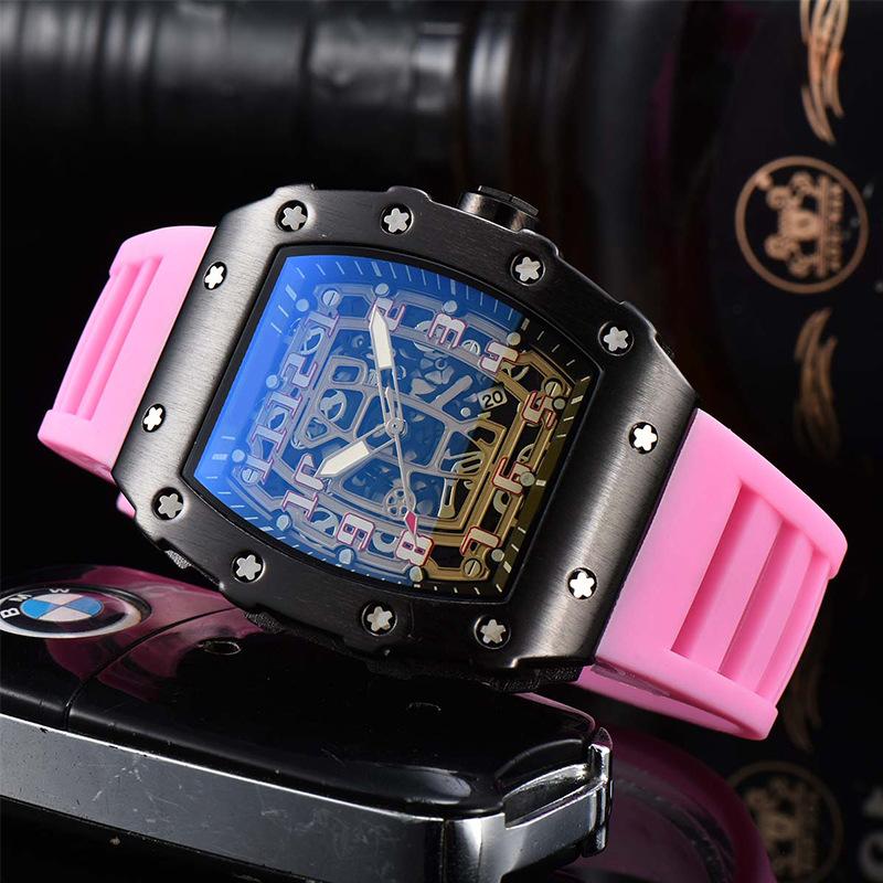 

New hollow non-mechanical pointer single calendar unisex quartz watch barrel watch