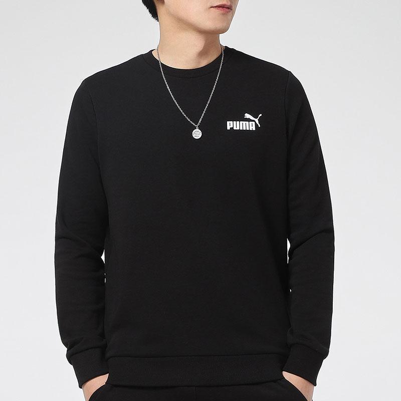 Puma Casual Sports Knit Crew Neck Sweatshirt Men Tops Black 589034-01