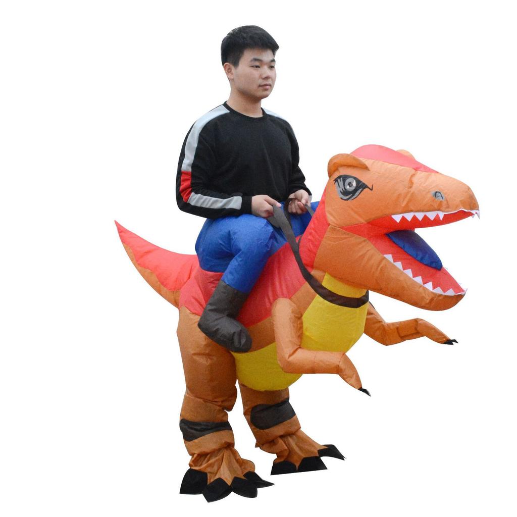 Halloween Cavalcata Velociraptor Costume Gonfiabile Costume Gonfiabile Tirannosauro Bambola Cartone Animato Vestito Spettacolo Teatrale Festa