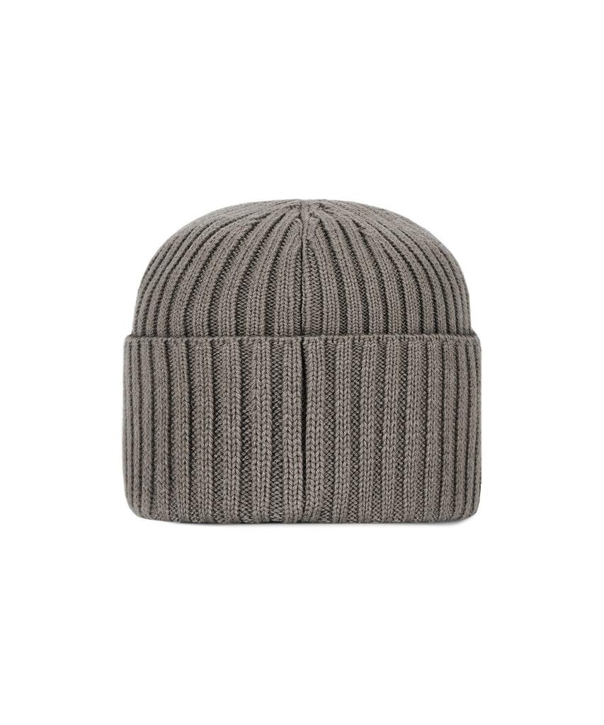 Bajal Va Curved Logo Washed Beanie Khaki Grey