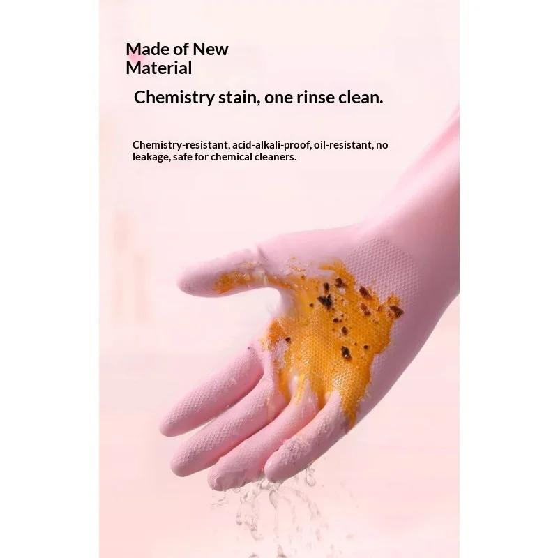 Thickened Waterproof Dishwashing Gloves Fleece Lined Heavy Duty for Kitchen Laundry Cleaning Warm Household Use