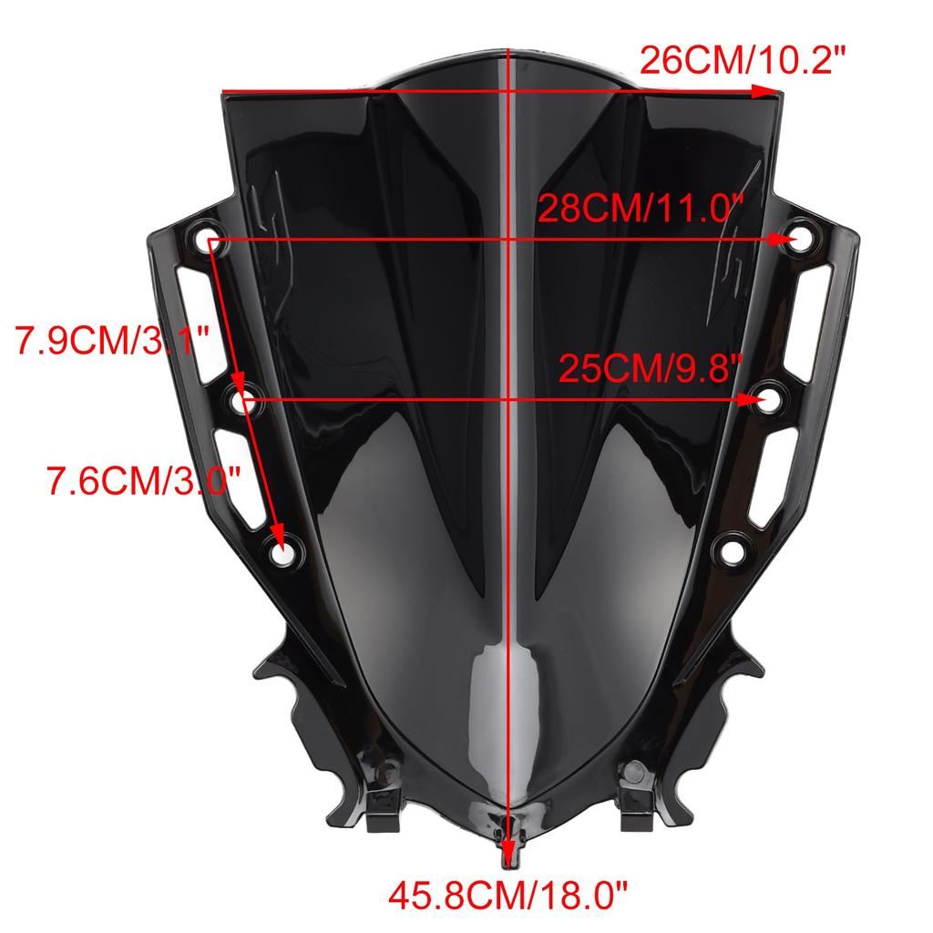 VIPIH Motorcycle Windscreen for Yamaha YZF R15 V4 Easy Black (2021-2024), Installation, Windshield,