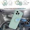 For iPhone 15 Pro Ring Kickstand Case Liquid Silicone Anti-scratch Phone Cover with Wrist Rope