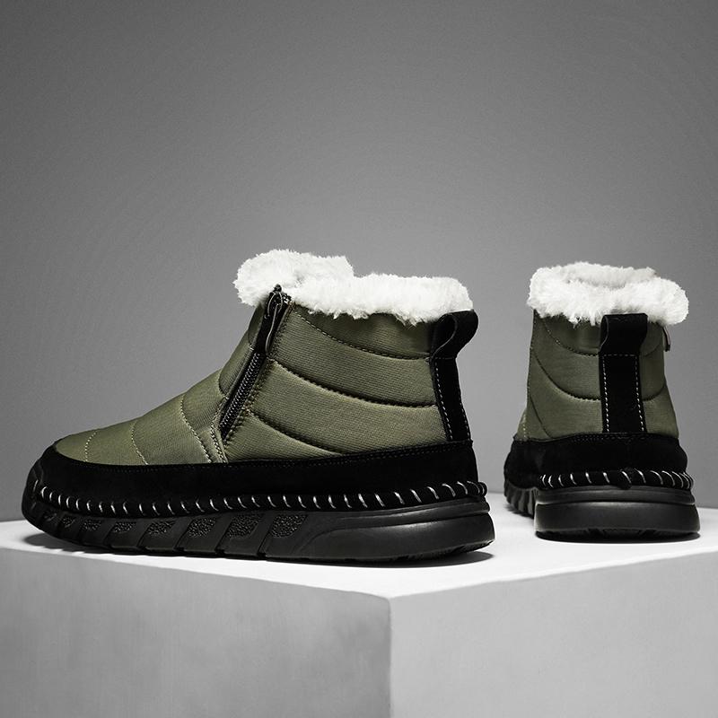 Winter Wasserdichte Schneestiefel, Herren Schneestiefel, Outdoor Walking Stiefeletten mit Baumwollfutter für Wärme, Herren Freizeitschuhe