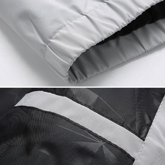 Pánská bunda Jednobarevná bunda s kapucí, dlouhým rukávem, bunda s kapsami, léga na zip, větruodolná, voděodolná, svrchní oblečení na běhání