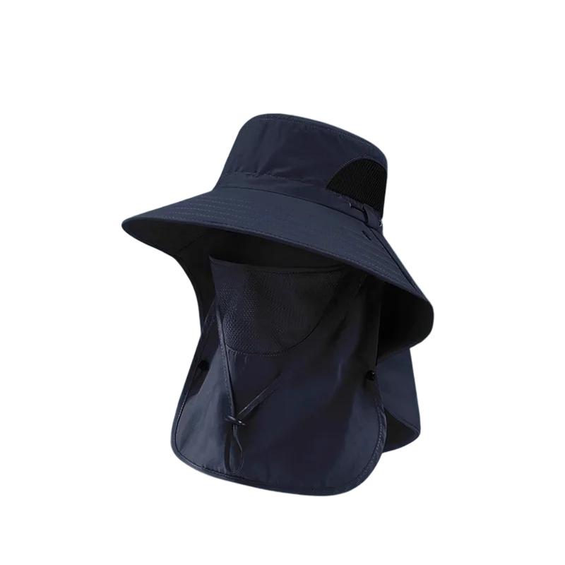 Chapeau Panama unisexe d'été à large bord, imperméable et à séchage rapide, visière d'extérieur, chapeau de soleil en maille respirante avec rabat de cou