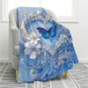 1pc Cozy Heart-Shaped Floral & Butterfly Print Flannel Throw Blanket - Soft, Warm, and Machine Washable for Couch, Bed, Office,