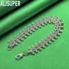 925 Sterling Silver Dumbbell-Shaped Side Chain Fashion Bracelet Gift Jewelry