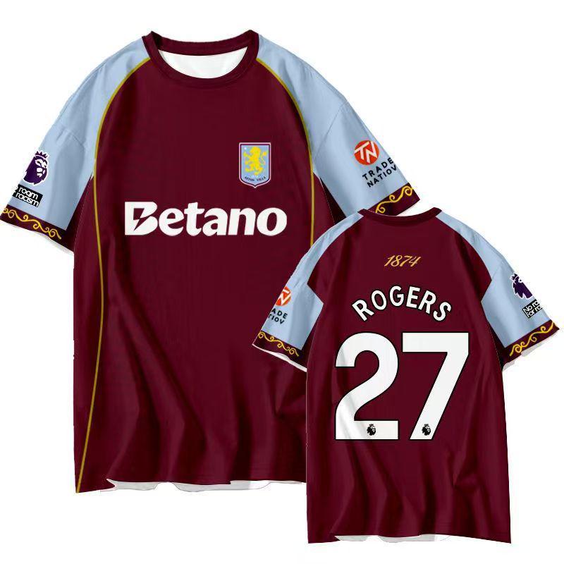 

2526 Aston Villa Home Jersey: No. 11 Watkins & No. 27 Rogers - Fan Edition Football Kit M
