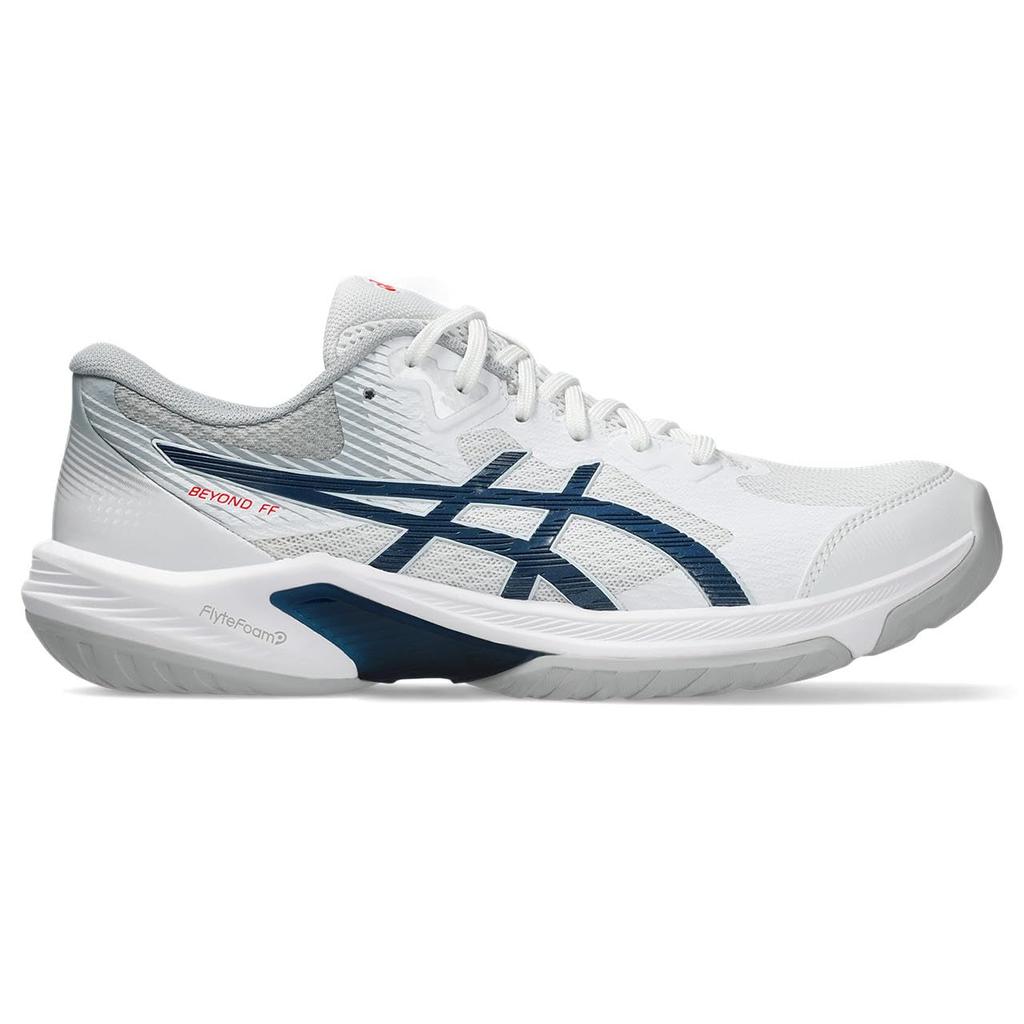 ASICS BEYOND FF Indoor Sports Shoes Unisex Size 105 Size 2E (1073A057), Adult, (White/Mako Blue), 28.5 cm,