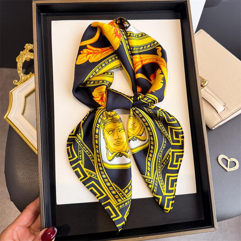 New Simulated Silk Printing Silk Scarf Square Scarf High-end Shawl Sunscreen Neck Professional Scarf Headscarf Scarf