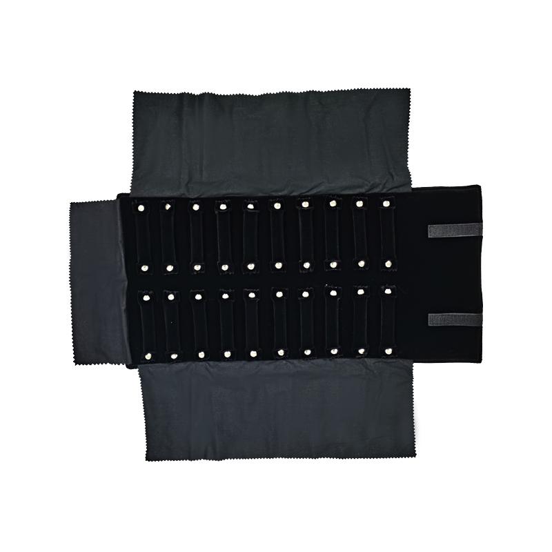 High Quality Black Velvet Jewelry Storage Roll Ring Necklace Pendant Earrings Watch Storage Roll Jewelry Storage Display Props