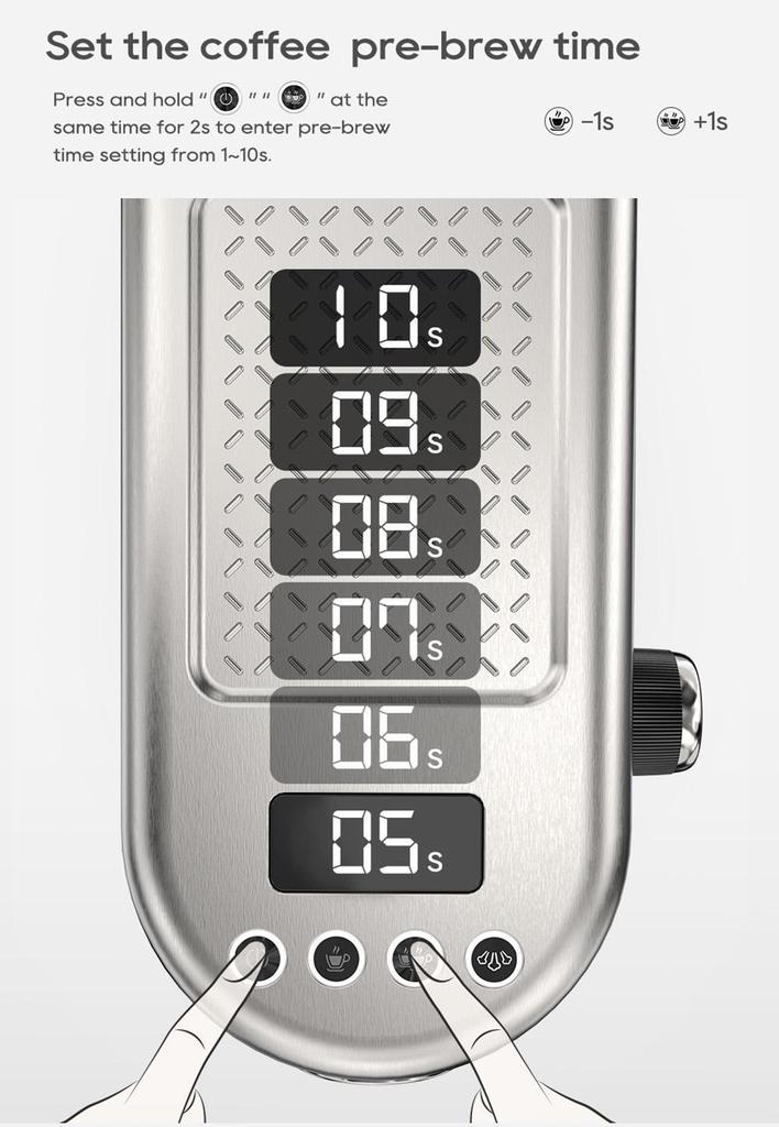 HiBREW 20Bar Multifunctional Semi Automatic Espresso Coffee Machine Temperature Adjustable Cold/Hot Super Slim Coffee Maker Cappuccino H10B