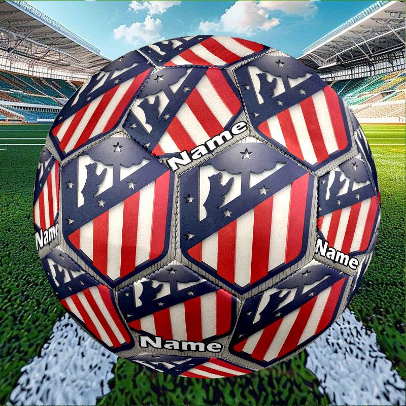 Custom Name Personalized Atletico Madrid-A Print Size 5 Soccer Ball Training & Match Football, for Team, Kicking, Gift for Football Enthusiasts