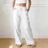 Pantaloni Larghi da Donna a Vestibilità Larga, Pantaloni Casual a Vestibilità Larga, Vita Alta Elastica, Pantaloni Lunghi con Tasche