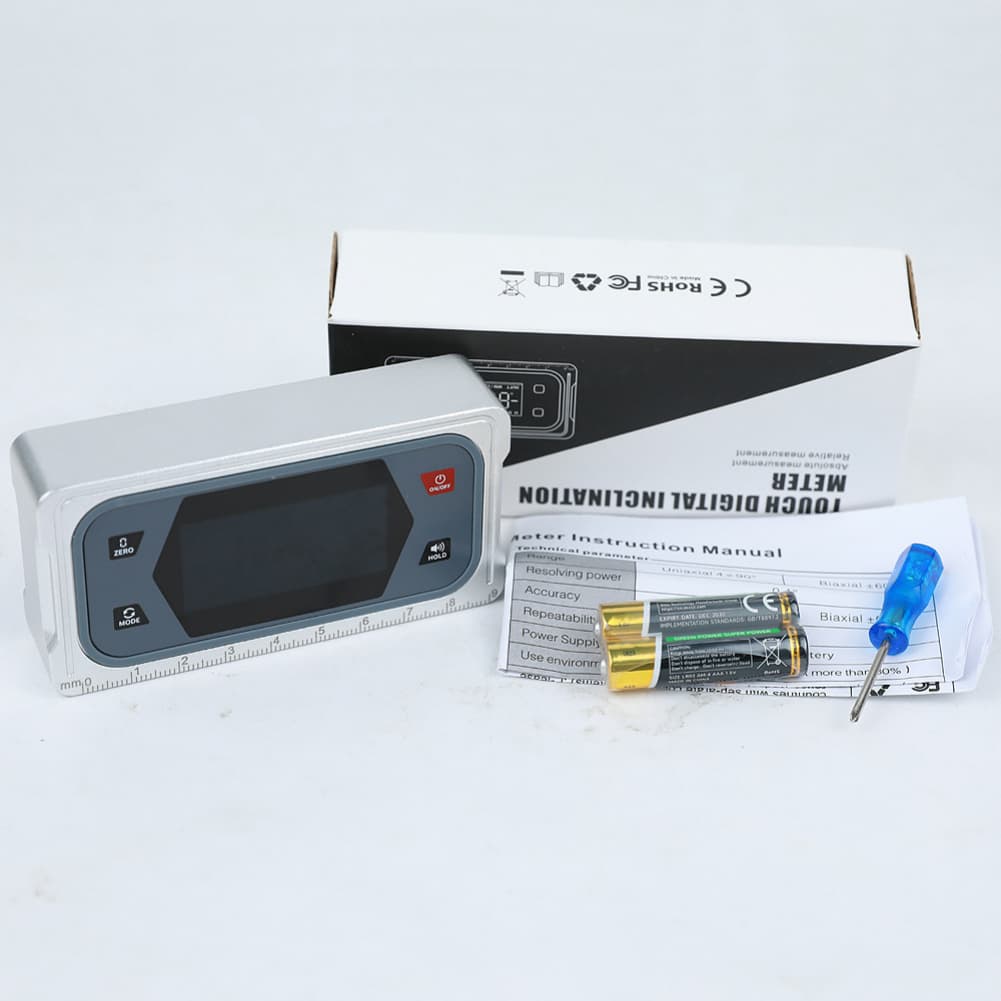 High Accuracy Digital Protractor with Magnetic Base and Backlit Display for Metal Surfaces and Pipe Measurements