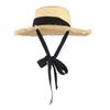 Breitkrempiger Sommer-Raffia-Strohhut für Damen UV-Schutz Flaches Oberteil Strand-Sonnenhüte