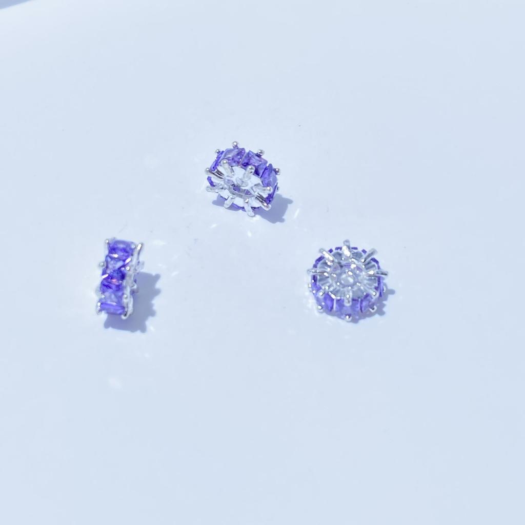 Gold-Plated Spacer Beads with T-Shaped Cubic Zirconia for DIY Jewelry Bracelet Necklace Making