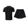 Li Ning Training Series Solid Color Logo Simple Quick-Dry Cool Versatile Crew Neck Pullover Short Sleeve T-Shirt Casual Sports Set ATSV597-2+YATV113-1