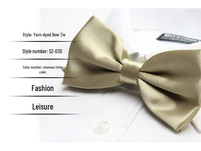 Solid Color Formal Wedding Bow Tie for Men - Customizable Logo and Multi-Color Options