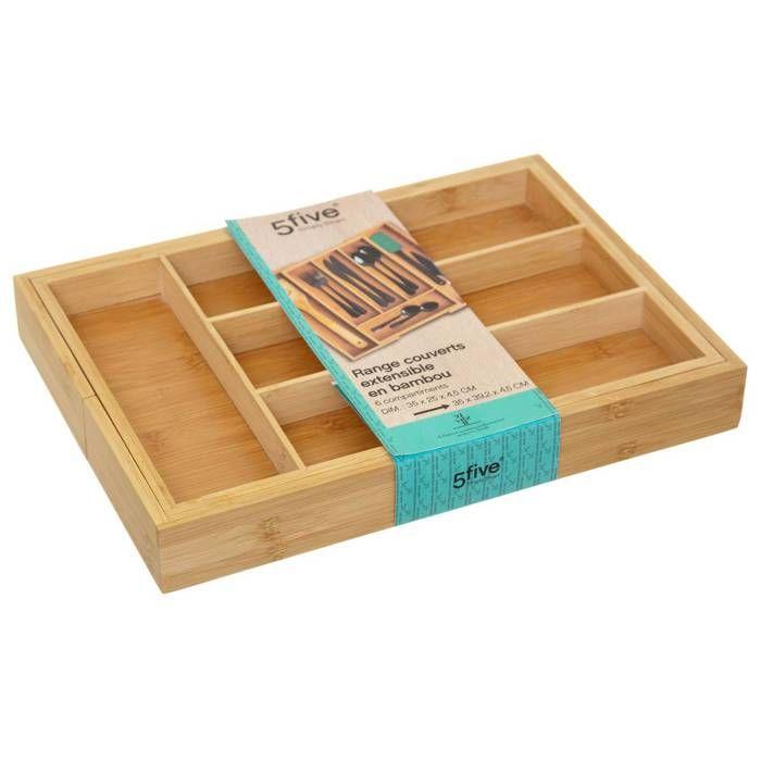 5five - range-couverts 6 compartiments extensibles bambou