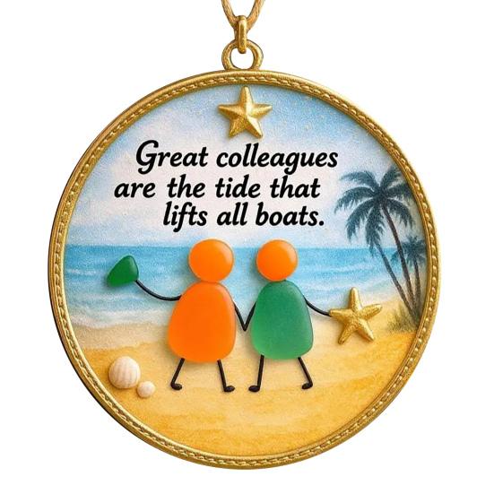 Friendship Sea Glass Christmas Ornament Round/Heart Shaped Friendship Keepsake for Best Friends Handmade Sea Glass Art Hanging Ornament